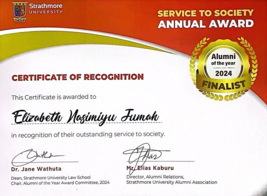 Strathmore University Service To Society Award